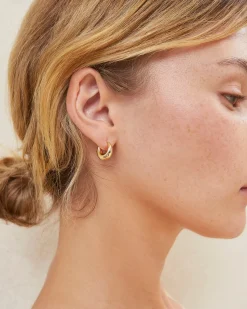Sale Loeffler Randall Adeline Gold Mini Dome Hoop Earring Gold /><noscript><img width=