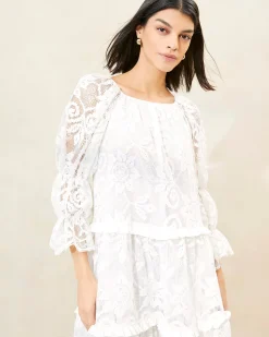 Discount Loeffler Randall Antoinette Tiered Lace Dress Sage