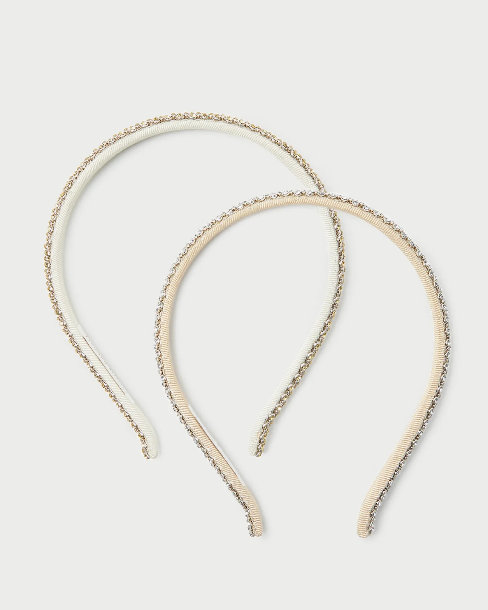 Sale Loeffler Randall Anya Gold/Hay Skinny Headband Set Gold/Hay />