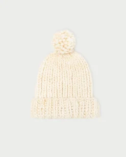Online Loeffler Randall Ava Knit Pompom Hat Cream