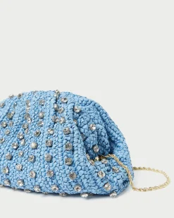 Clearance Loeffler Randall Bailey Blue/Crystal Dome Clutch Blue/Clear