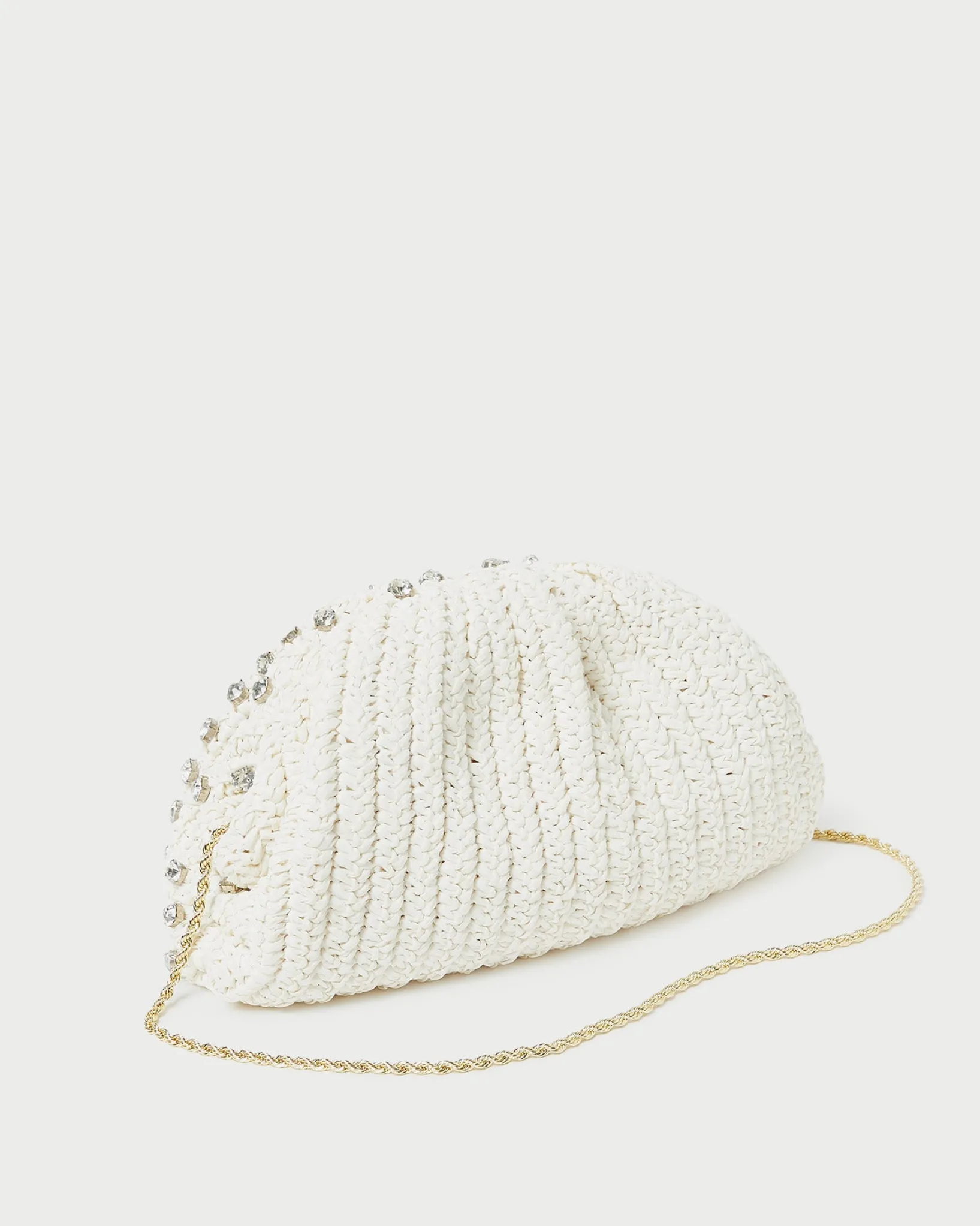 Sale Loeffler Randall Bailey Natural/Crystal Dome Clutch Natural/Clear