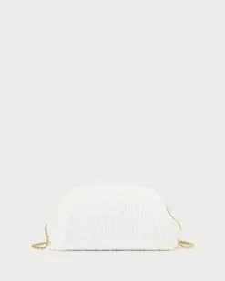Online Loeffler Randall Bailey White Pleated Dome Clutch Beauty