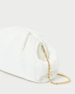 Online Loeffler Randall Bailey White Pleated Dome Clutch Beauty