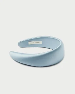 Hot Loeffler Randall Bellamy Blue Satin Puffy Headband Light Blue