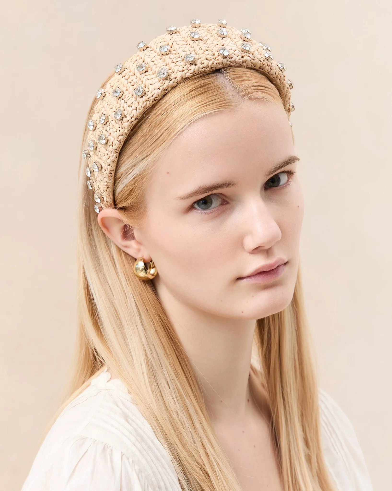 Clearance Loeffler Randall Bellamy Satin Headband Cream