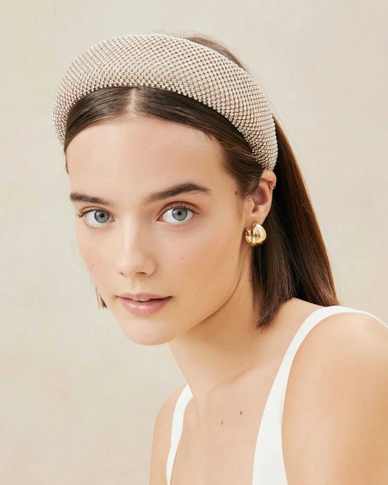 Clearance Loeffler Randall Bellamy Satin Headband Cream
