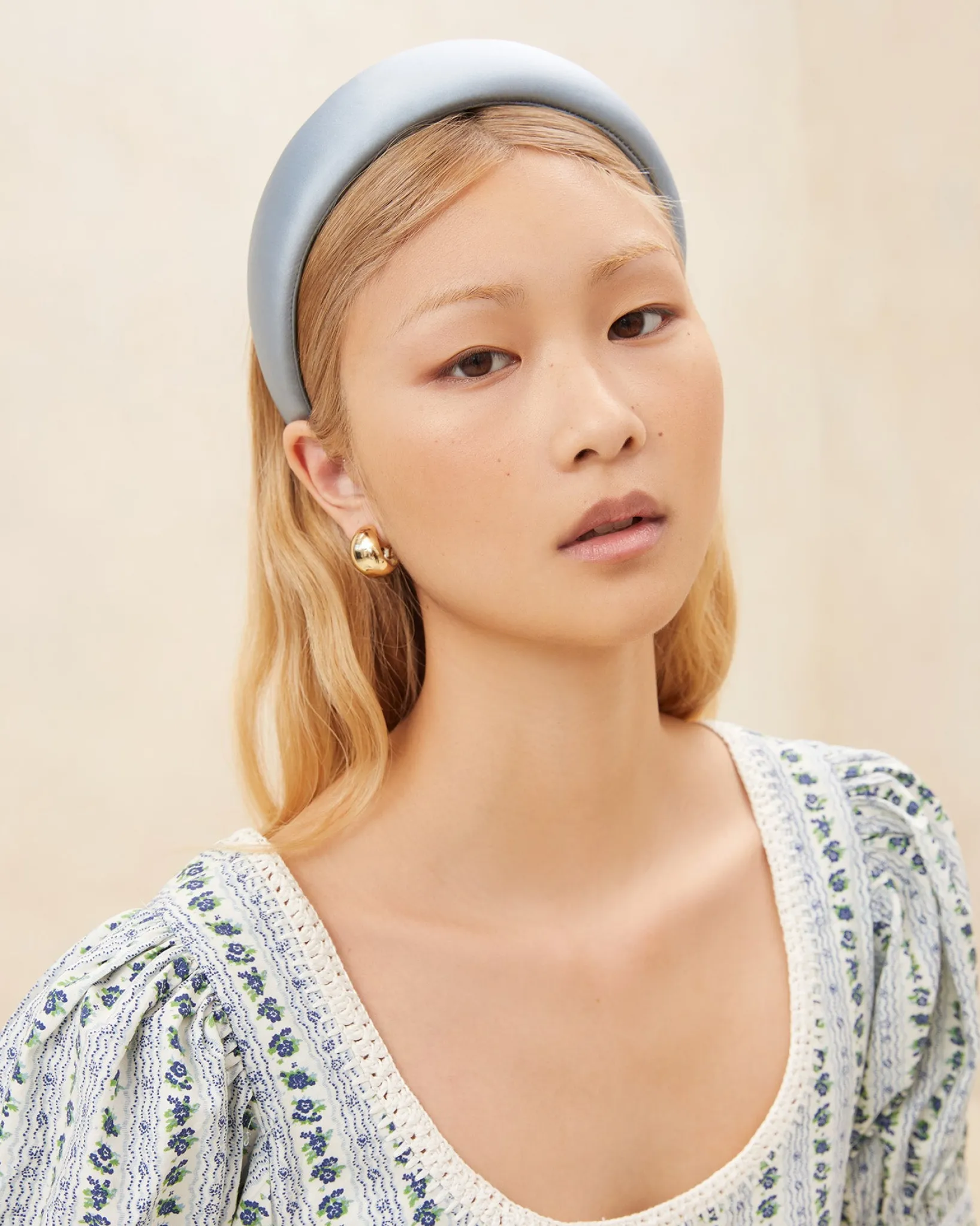 Discount Loeffler Randall Bellamy Natural/Crystal Puffy Headband Natural/Clear