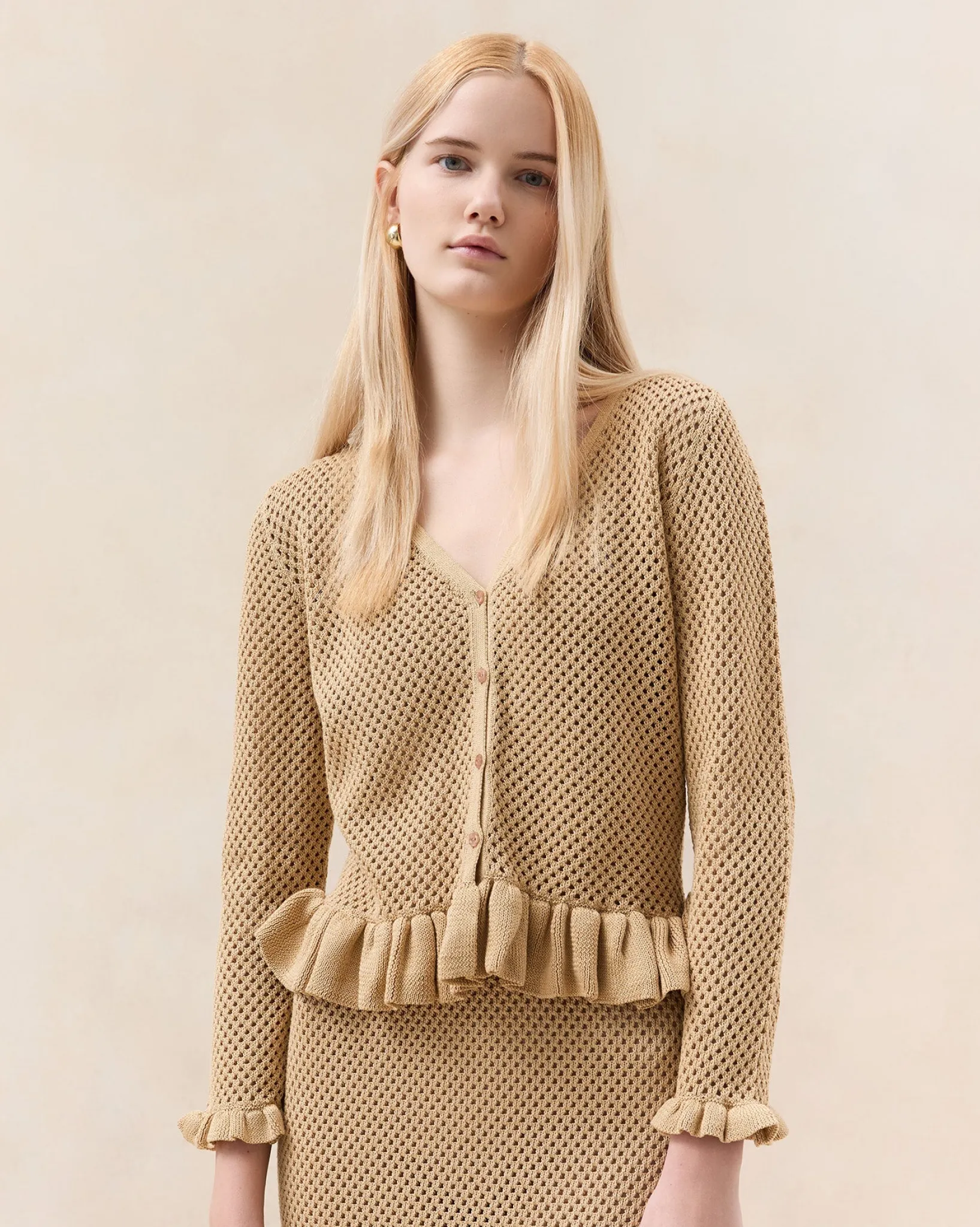 Clearance Loeffler Randall Birdie Butter Cardigan Butter />