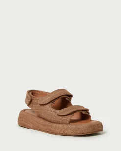Hot Loeffler Randall Blaise Raffia Platform Sandal Brown