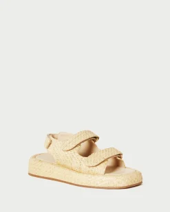 Clearance Loeffler Randall Blaise Raffia Platform Sandal Natural