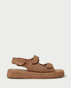 Clearance Loeffler Randall Blaise Raffia Platform Sandal Natural