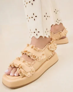Hot Loeffler Randall Blaise Leather Platform Sandal White
