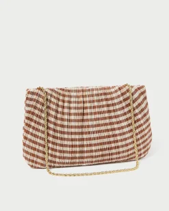 Best Loeffler Randall Brit Pleated Clutch Brown Gingham