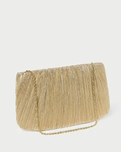 Online Loeffler Randall Brit Flat Pleated Clutch Champagne