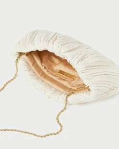 Outlet Loeffler Randall Brit Flat Pleated Clutch Cream