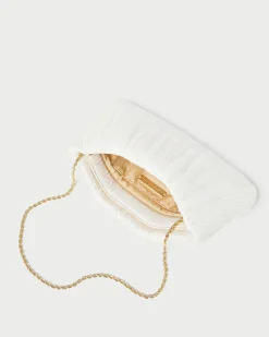 Outlet Loeffler Randall Brit Flat Pleated Clutch Cream