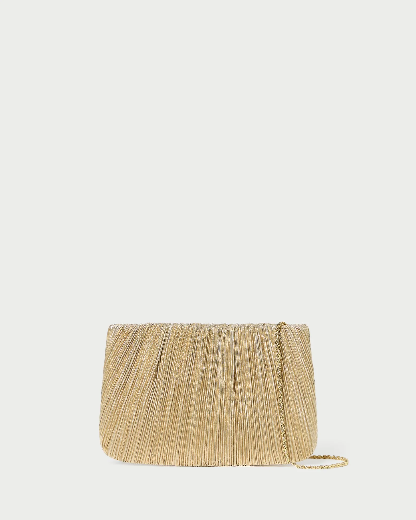 Clearance Loeffler Randall Brit Lamé Pleated Clutch Gold