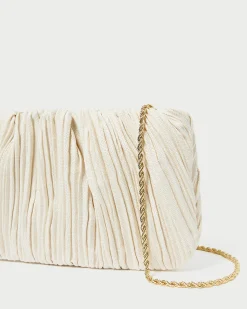 Loeffler Randall Brit Flat Pleated Clutch Pearl