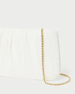 Clearance Loeffler Randall Brit Flat Pleated Clutch White