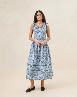 Loeffler Randall Bruna Blue/Black Floral Apron Dress Blue/Black Floral /><noscript><img width=
