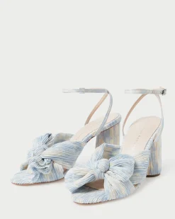Sale Loeffler Randall Camellia Pearl Pleated Bow Heel Vegan Pearl