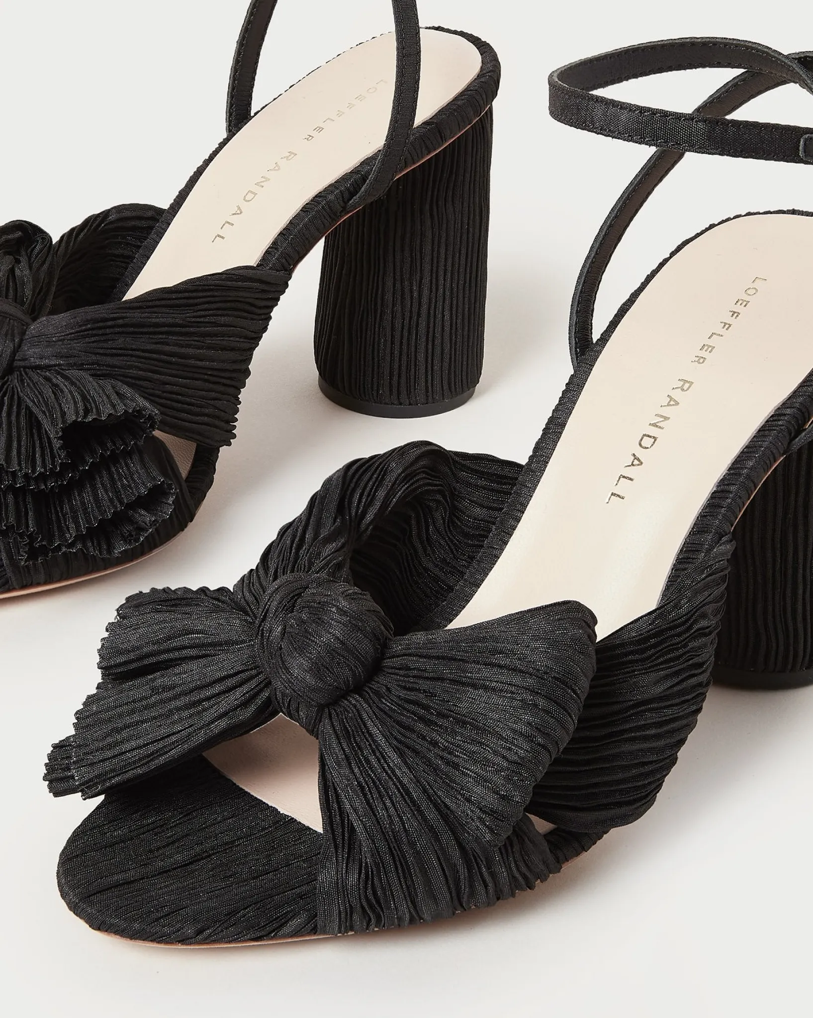Hot Loeffler Randall Camellia Pleated Bow Heel Platinum