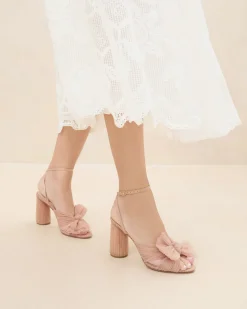 Hot Loeffler Randall Camellia Pleated Bow Heel Platinum