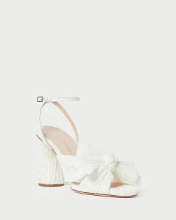 Outlet Loeffler Randall Camellia White Lace Bow Heel White/Cream />
