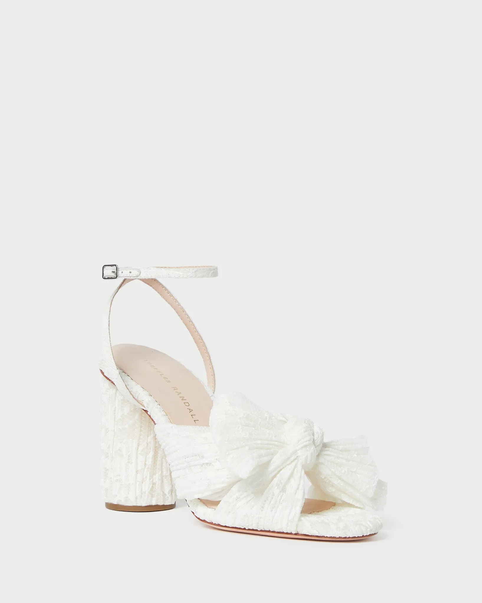 Outlet Loeffler Randall Camellia White Lace Bow Heel White/Cream />