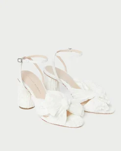 Outlet Loeffler Randall Camellia White Lace Bow Heel White/Cream /><noscript><img width=