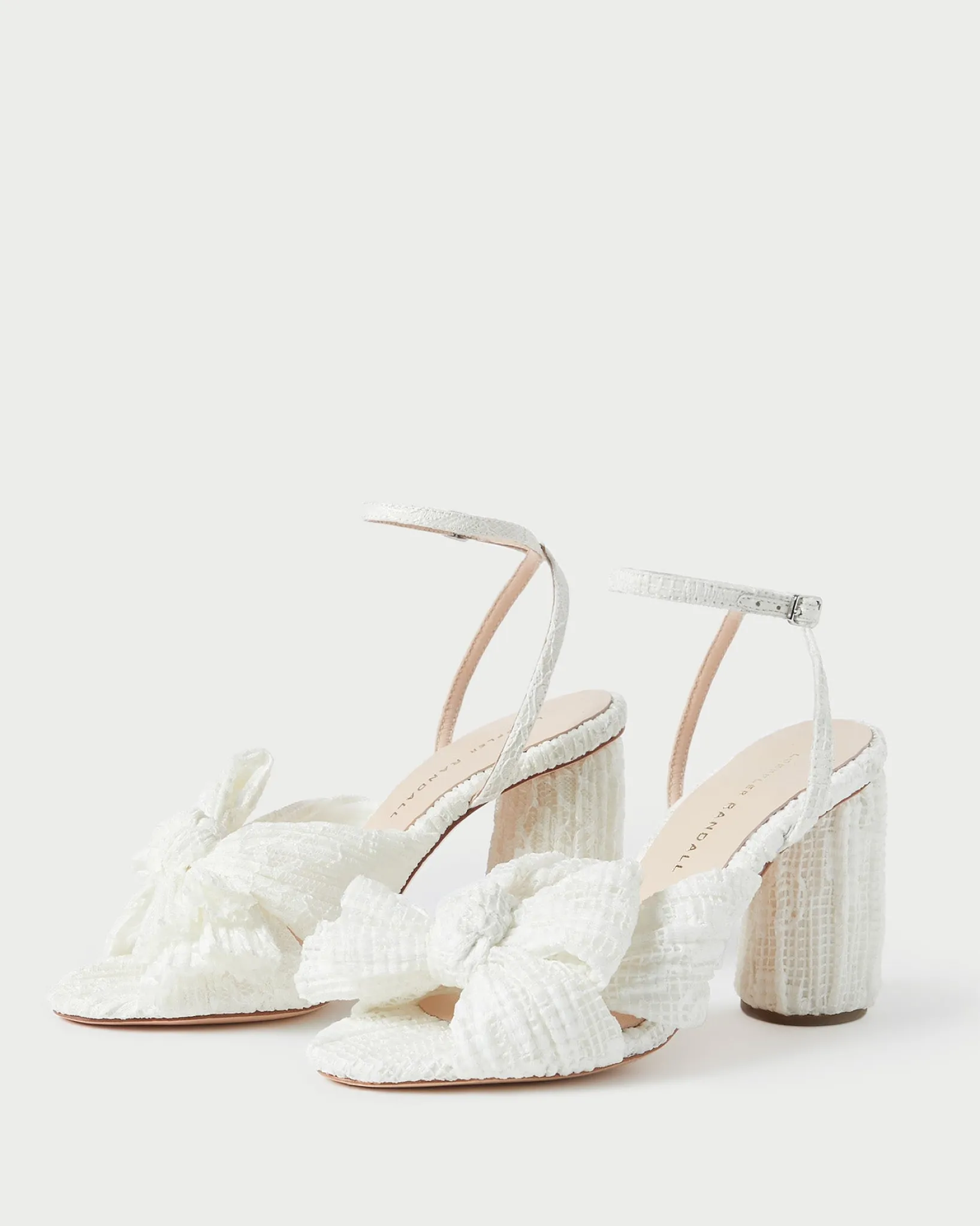 Outlet Loeffler Randall Camellia White Lace Bow Heel White/Cream />