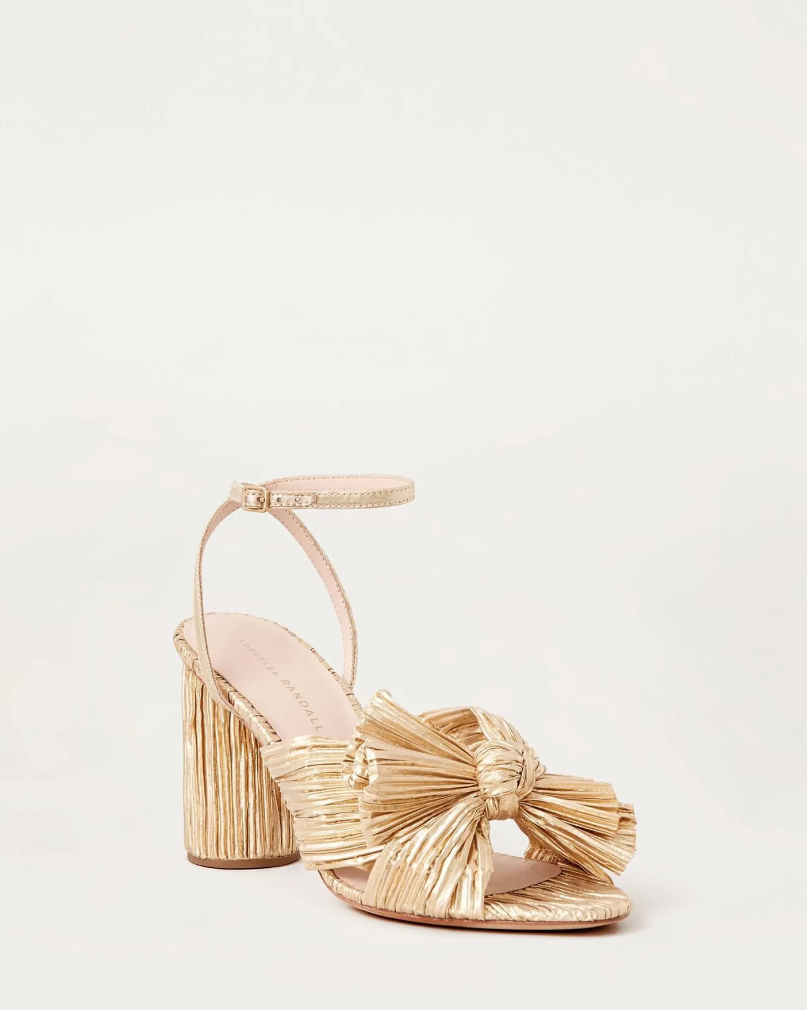 New Loeffler Randall Camellia Pleated Bow Heel White