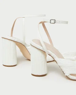 New Loeffler Randall Camellia Pleated Bow Heel White