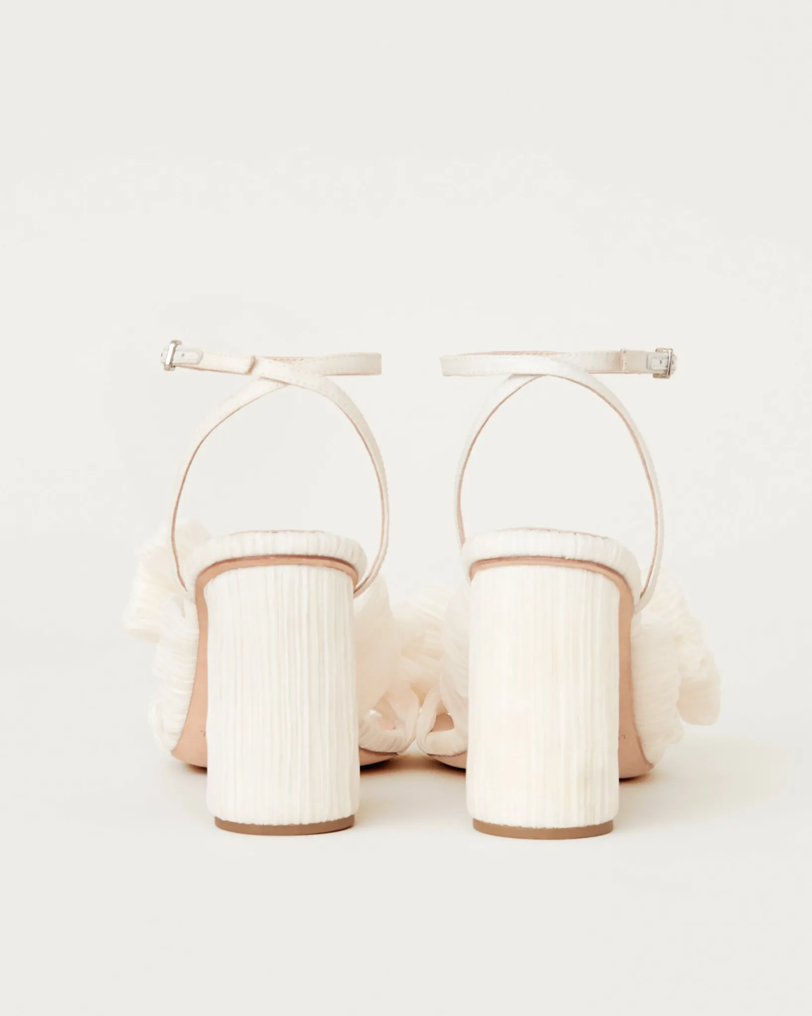 New Loeffler Randall Camellia Pleated Bow Heel White