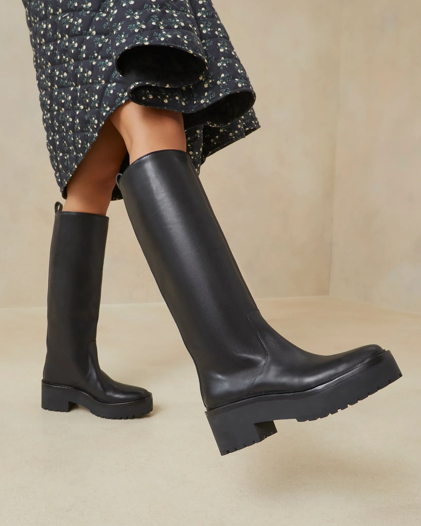 Online Loeffler Randall Carlee Black Tall Lug Boot Black />