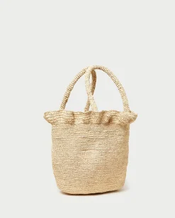 Best Loeffler Randall Cyrus Natural Ruffled Woven Tote Natural />