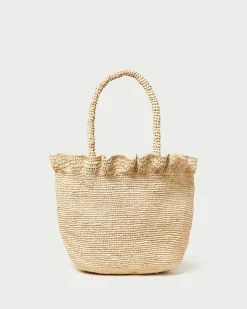 Best Loeffler Randall Cyrus Natural Ruffled Woven Tote Natural />