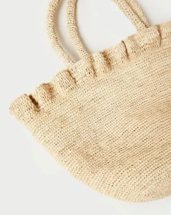 Best Loeffler Randall Cyrus Natural Ruffled Woven Tote Natural /><noscript><img width=