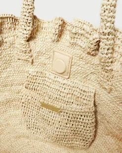 Best Loeffler Randall Cyrus Natural Ruffled Woven Tote Natural /><noscript><img width=