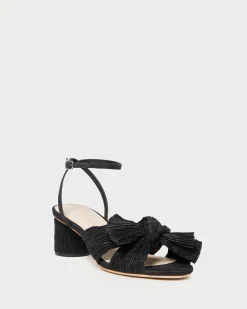 Discount Loeffler Randall Dahlia Black Pleated Bow Heel Beauty