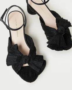 Discount Loeffler Randall Dahlia Black Pleated Bow Heel Beauty
