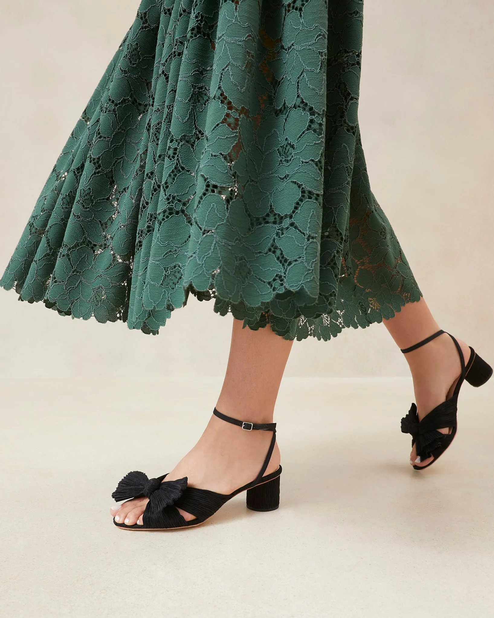 Discount Loeffler Randall Dahlia Black Pleated Bow Heel Beauty