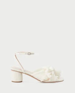 Outlet Loeffler Randall Dahlia Pearl Pleated Bow Heel Vegan Pearl