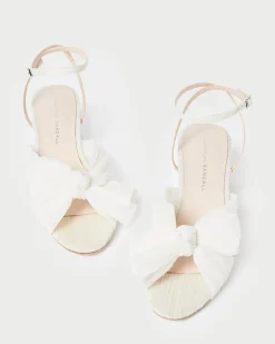 Outlet Loeffler Randall Dahlia Pearl Pleated Bow Heel Vegan Pearl