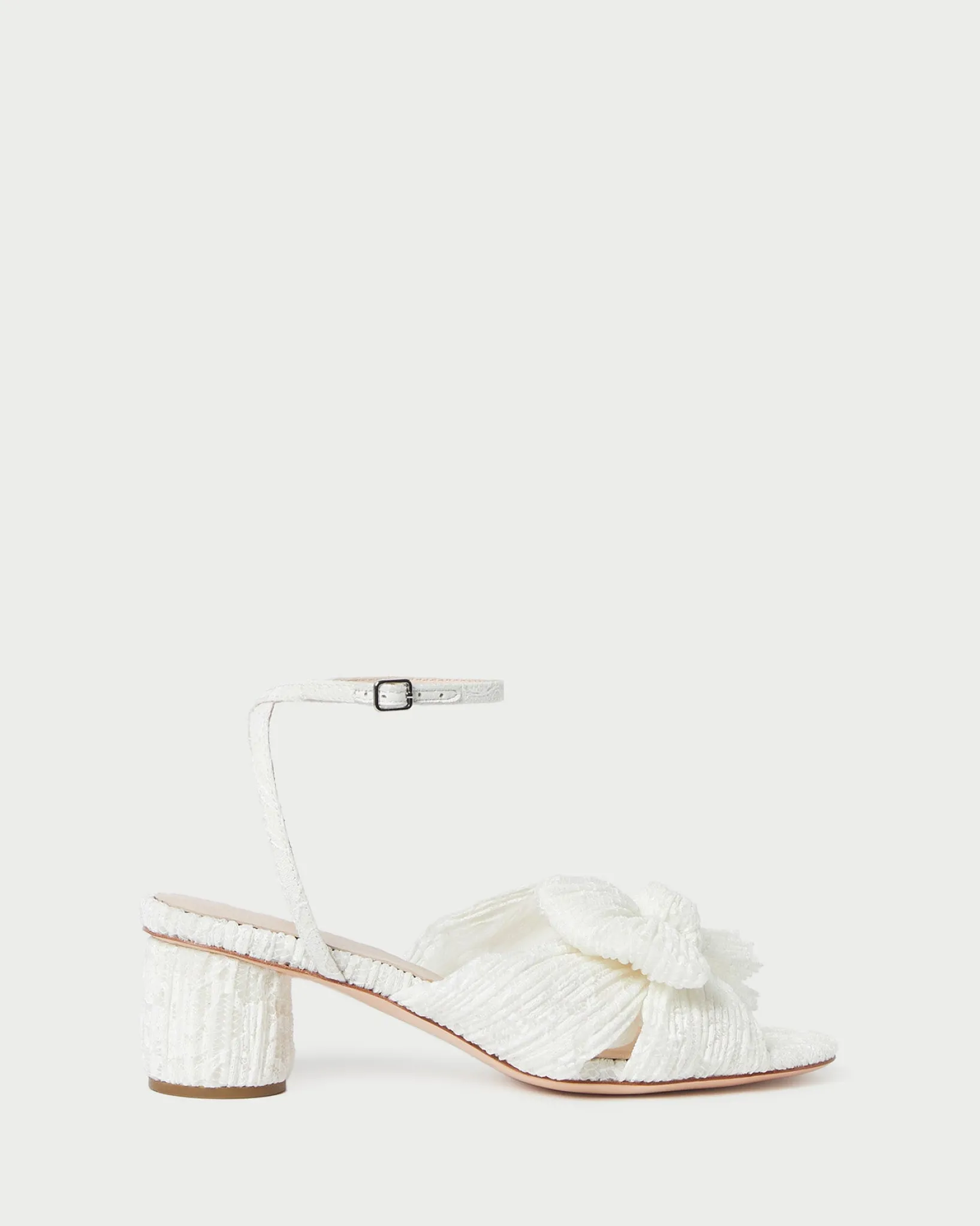 Clearance Loeffler Randall Dahlia Pleated Bow Heel Platinum