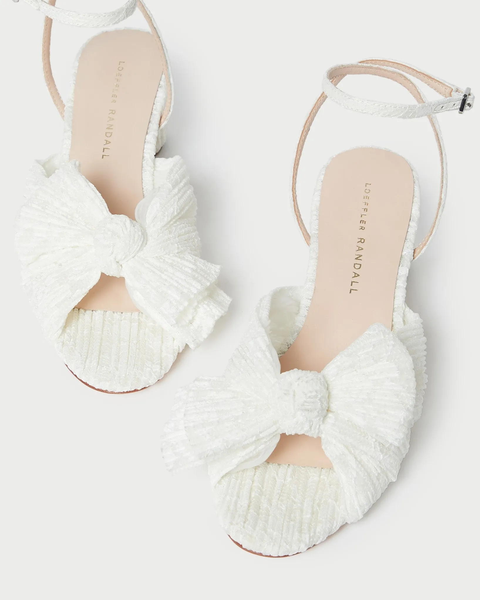 Loeffler Randall Dahlia White Lace Bow Heel White/Cream