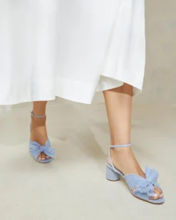 New Loeffler Randall Dahlia Pleated Bow Heel White