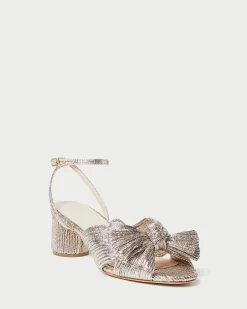 New Loeffler Randall Dahlia Pleated Bow Heel White