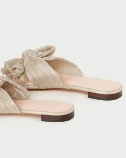 Hot Loeffler Randall Daphne Pleated Bow Slide Gold